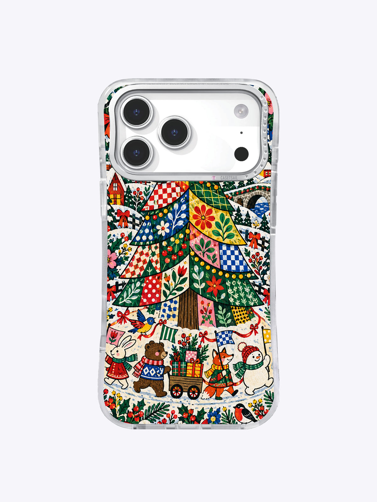 Evergreen Patchwork Parade iPhone case front view