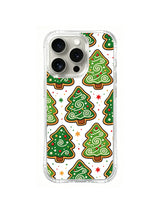 Evergreen Sugar Charm / Green Icing Pines: Cream spiral decorations inside large light and dark green trees.