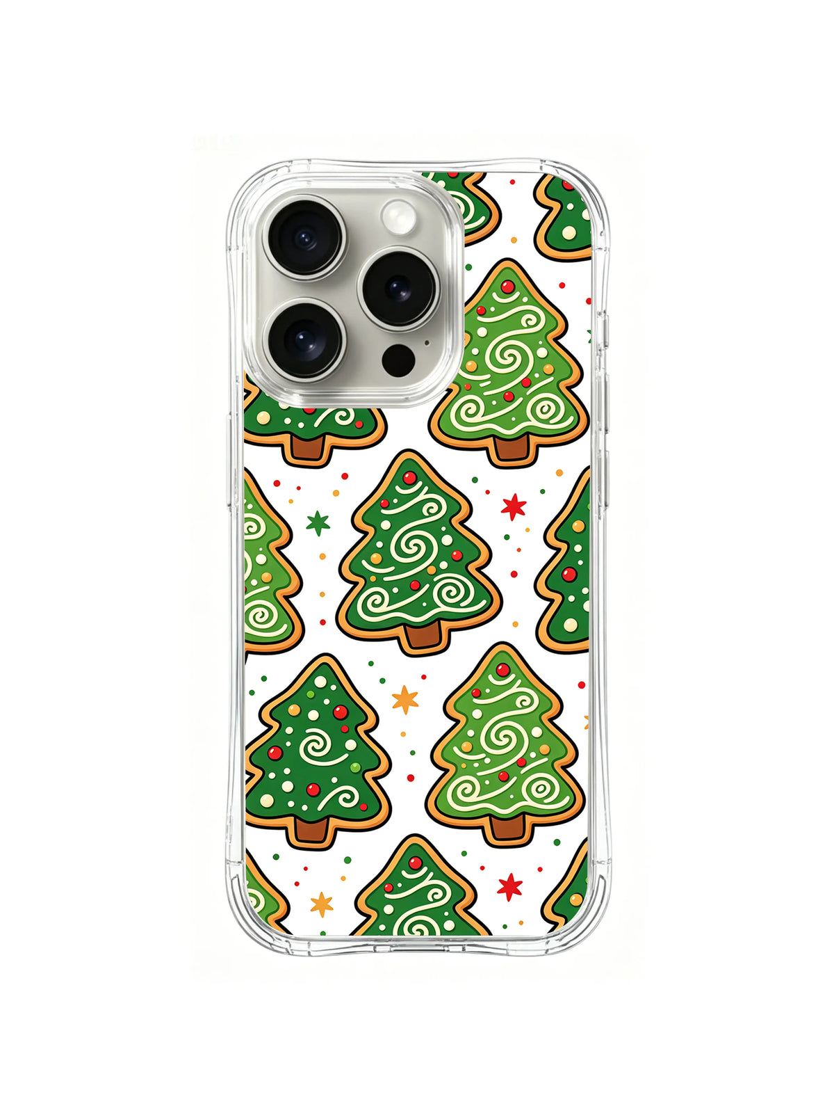 Evergreen Sugar Charm / Green Icing Pines: Cream spiral decorations inside large light and dark green trees.