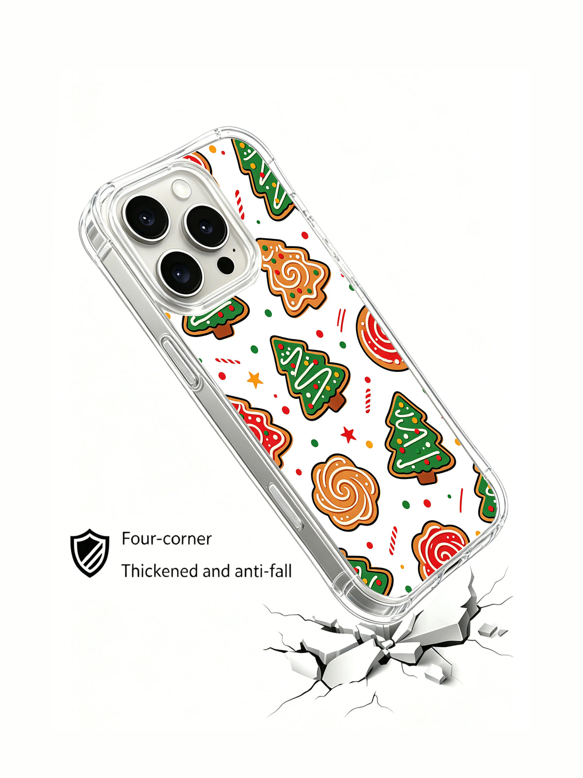 Evergreen Sugar Charm: Angled case above an illustrated cracked surface.