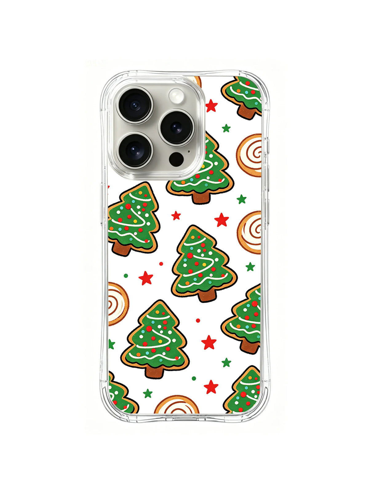 Evergreen Sugar Charm / Ribbon Pine Sprinkles: Green trees, spiral round cookies at the edges and red-green stars.