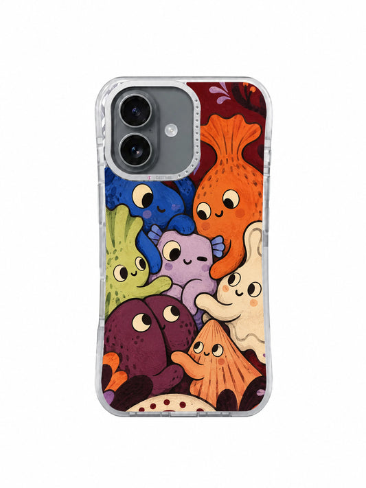Front view of Every Kind of Odd Belongs iPhone 17 case by Tessa Brindle