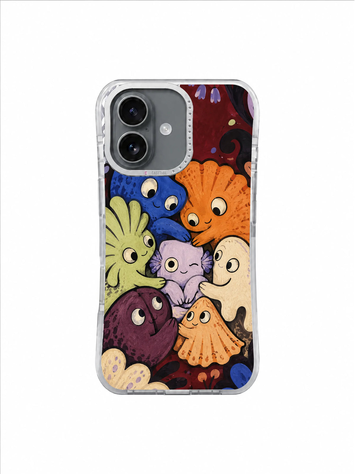 Plum Apricot Family Circle pattern iPhone 17 case artwork