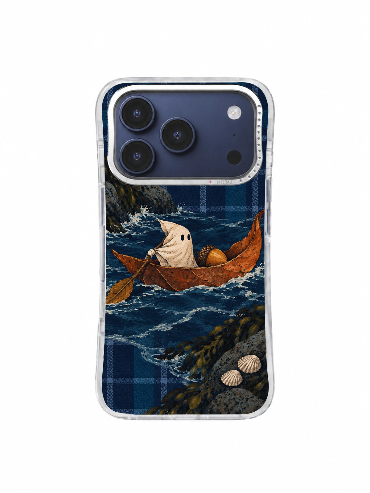 A Ferry Made of Fallen Leaves acorn passenger iPhone 17 Pro case, pattern two