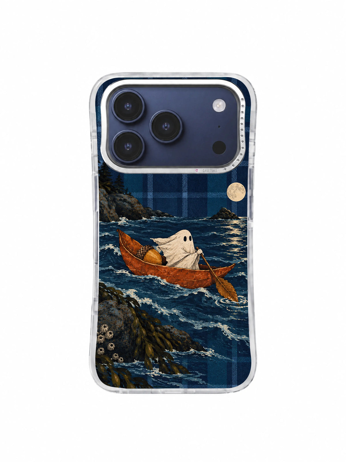 A Ferry Made of Fallen Leaves moonlit crossing iPhone 17 Pro case, pattern five