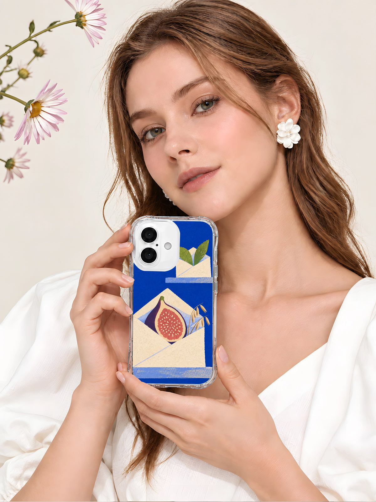 Fig Post at Dusk fig envelope iPhone 16 case lifestyle scene
