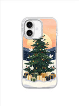 Holly Sunrise Tree artwork on a clear iPhone 17 case