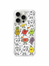  Flag-waving tropical fruit games doodle iPhone 16 pro Case, copyright protected art phone casing, eye-catching colorful phone cover crafted by PhoneCasing.