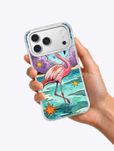 Hand holding the Flamingo Pink Wave pink flamingo iPhone case
