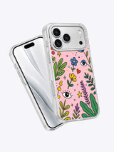 Flower Eyes Secret World iPhone 17 Pro Max case angled view