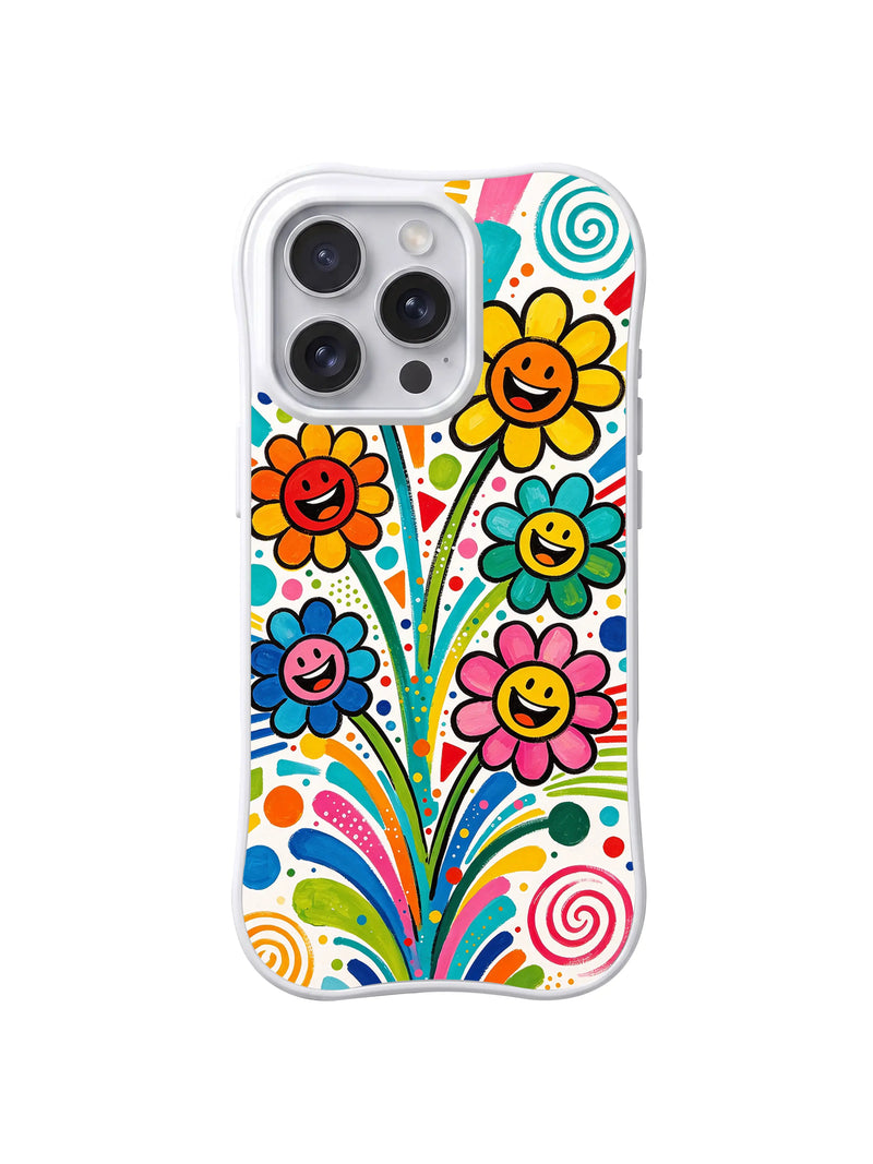 Flower Power Rainbow Faces iPhone 13 Pro Max Case
