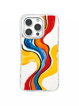 Flowing Primary Ribbons iPhone 16 Pro Max case pattern