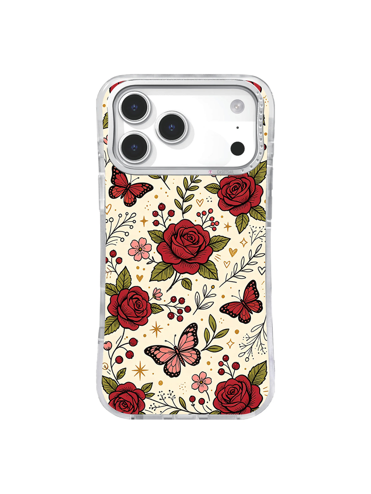 Fluttering Rose Romance pattern for iPhone 17 Pro Max case