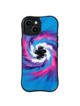 Focused Ink Vortex blue pink abstract iPhone 15 Plus case