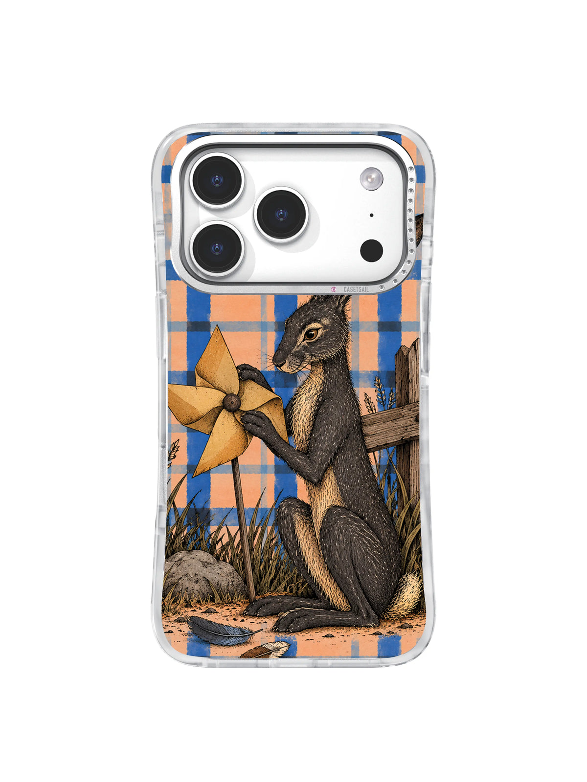 Folding the Wind ocher pinwheel iPhone 17 Pro case, pattern two