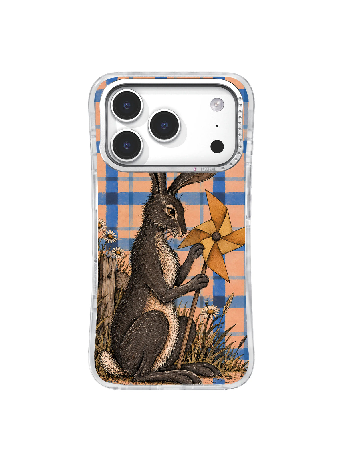 Folding the Wind cobalt plaid iPhone 17 Pro case, pattern four