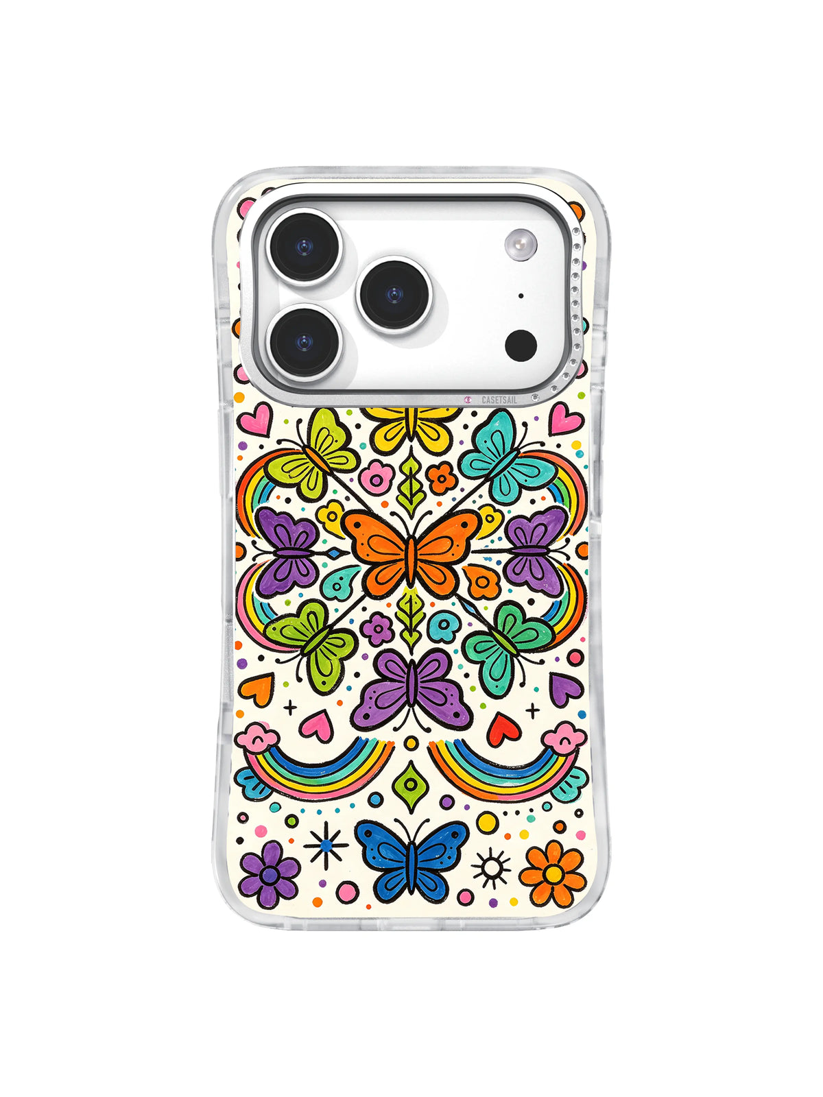 Folk Wing Carnival rainbow iPhone 17 Pro case pattern