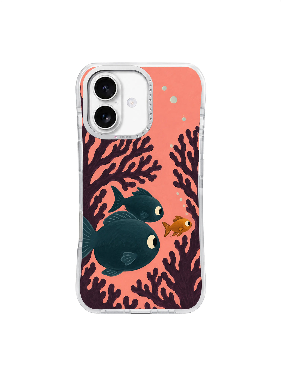 Coral Passage Fish pattern on iPhone 17 Case