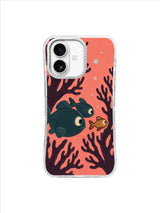 Teal School Fish pattern on iPhone 17 Case