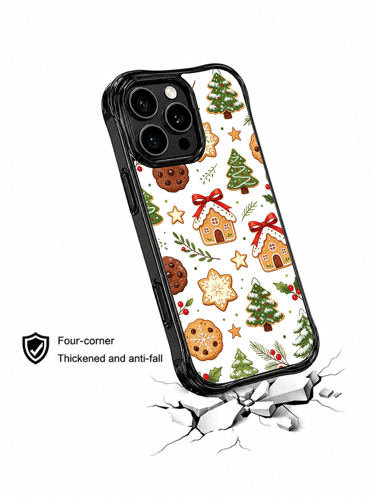 Forest Frost Cookies: Angled case above an illustrated cracked surface.
