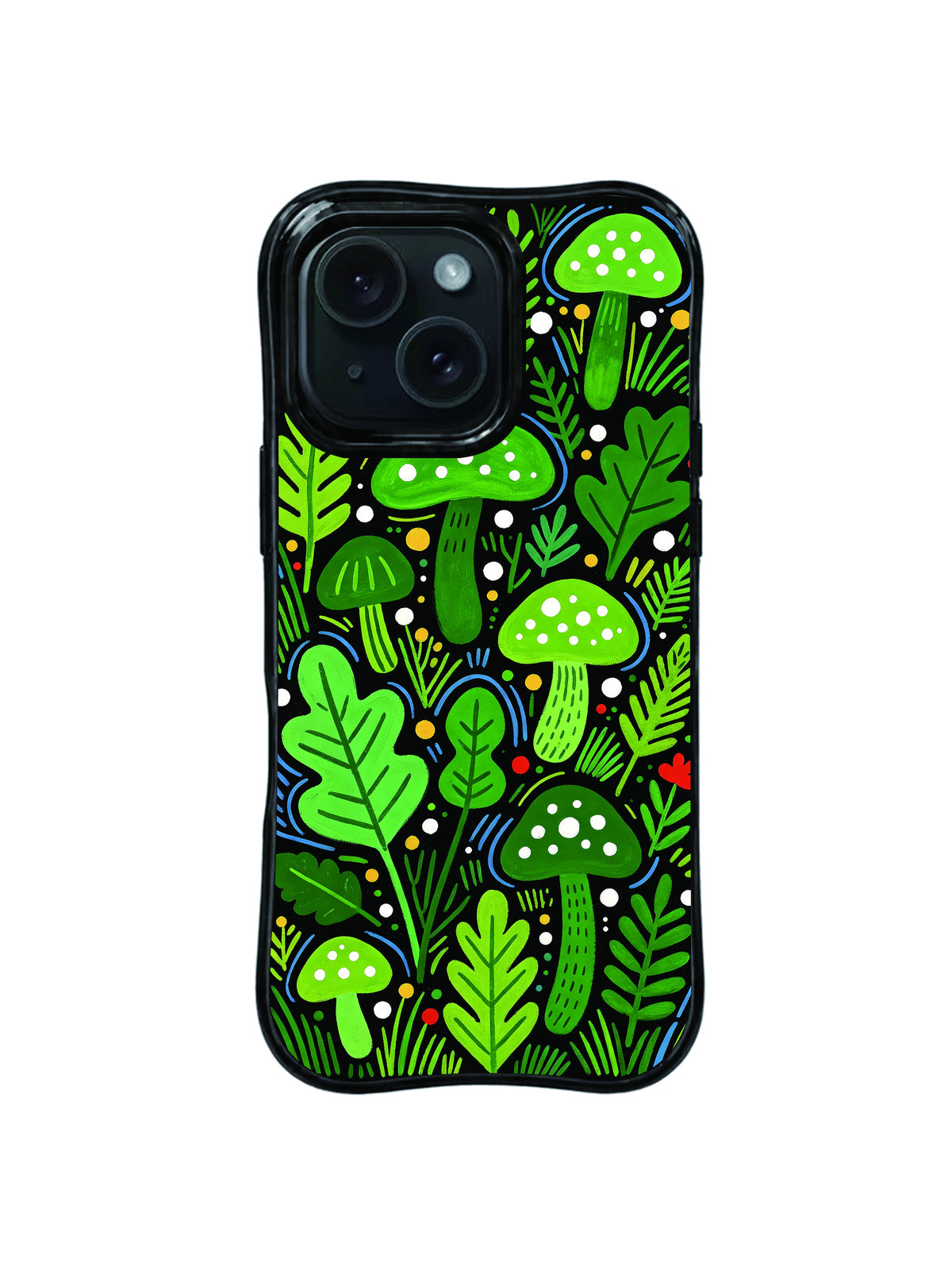 Pop Mushroom Grove green mushroom iPhone 15 Pro case