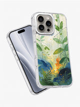 Green botanical spirit iPhone 16 Pro case angled view