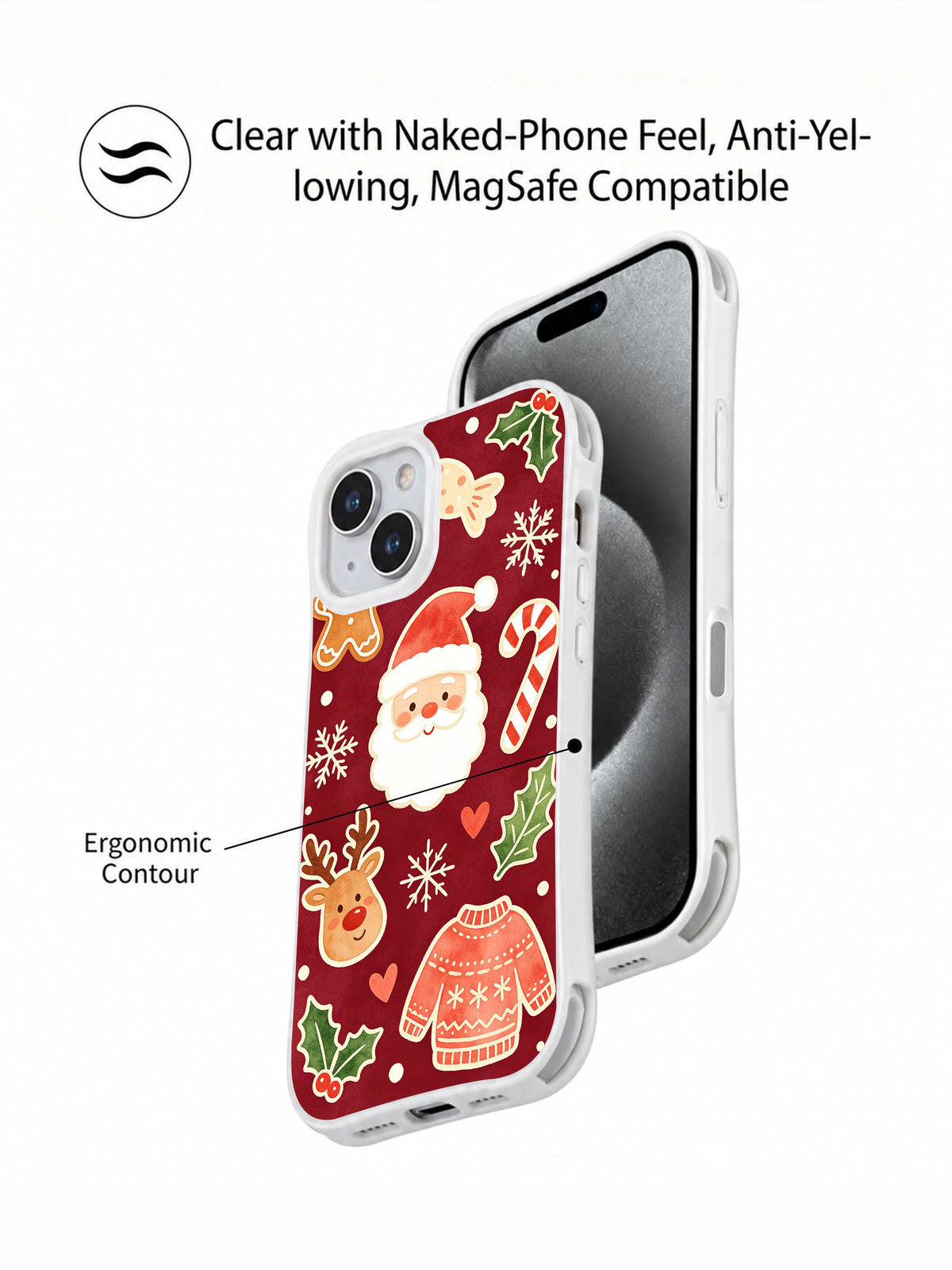 Folk art holiday iPhone 14 Plus case with classic Christmas memories