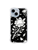 Phantom Flower Guardian floral ghost artwork on black iPhone 15 Plus case