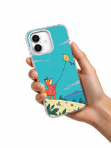 Fox and the Uncooperative Kite iPhone 17 Case held in hand