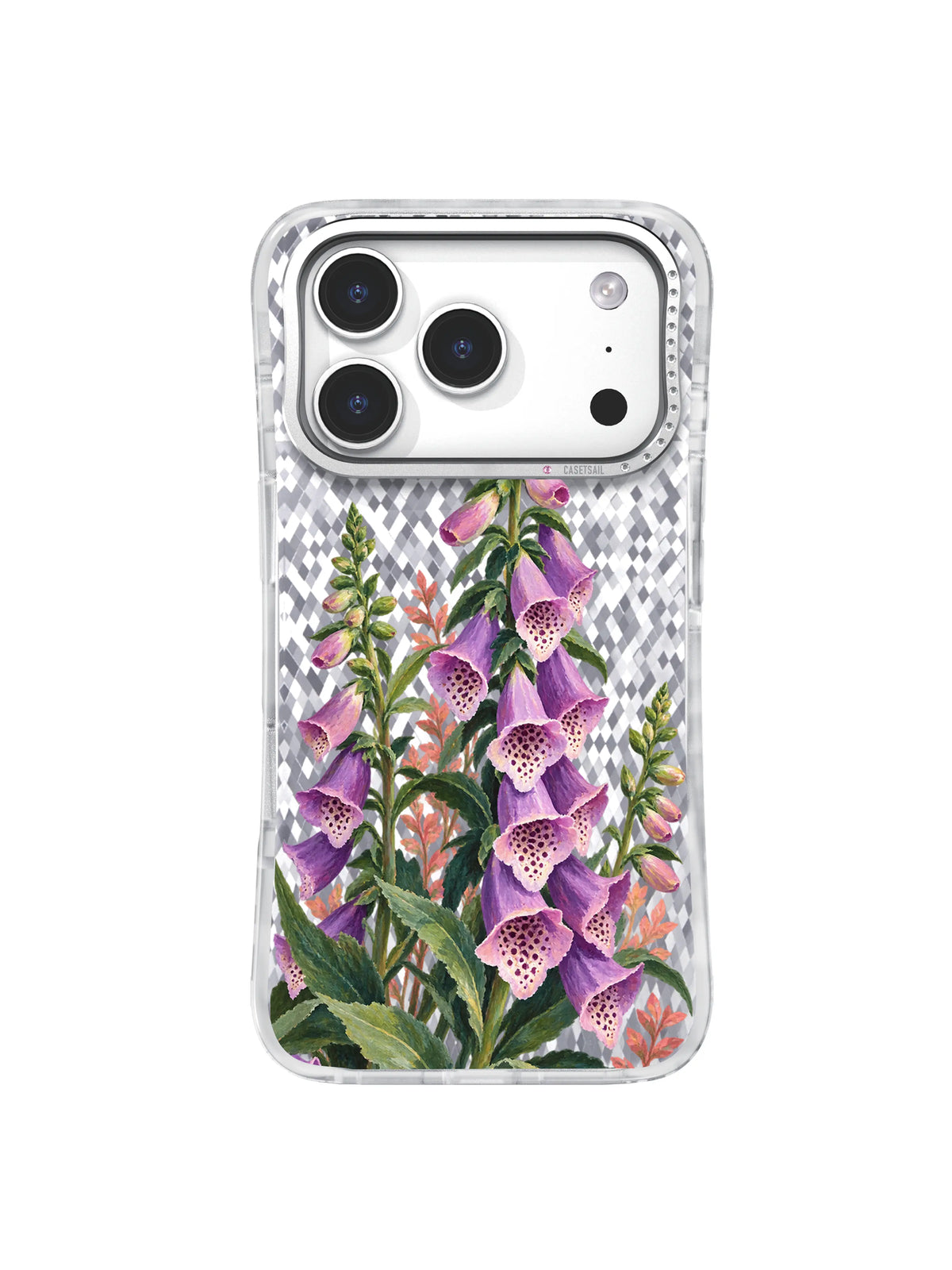 Open Rhythm foxglove artwork for iPhone 17 Pro case