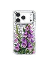 Teal Pause foxglove artwork for iPhone 17 Pro case