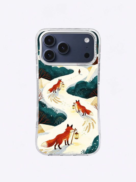 Foxlight Homeward fox lantern procession artwork for an iPhone 17 Pro Max case