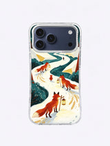 Moonpath village return with three lantern foxes phone case artwork