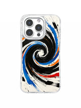 blue black vortex abstract iPhone 16 Pro Max case