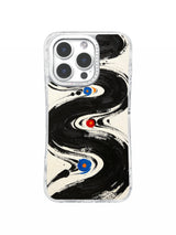 black white orbit abstract iPhone 16 Pro Max case