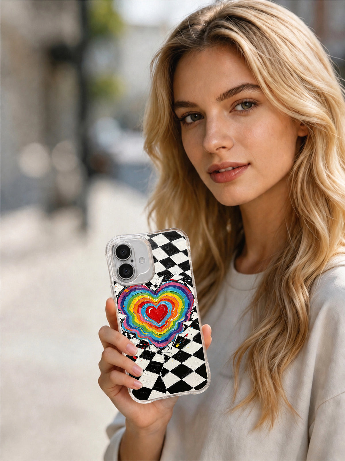 Freedom Heart Tide iPhone 16 Plus case lifestyle view