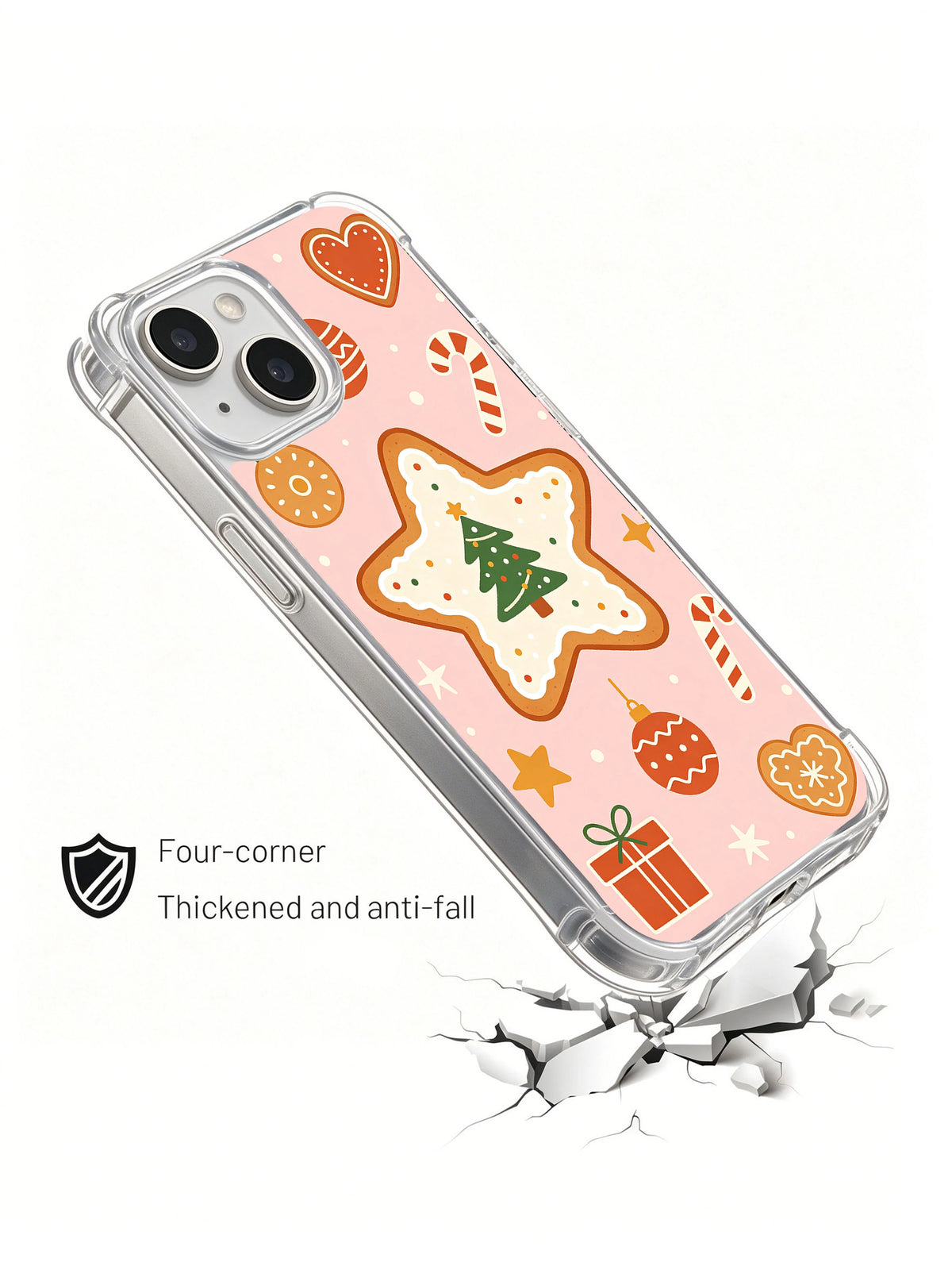 Frosted Cookie Wishes iPhone 14 Plus case and phone fit view