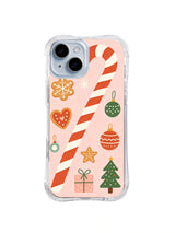 Giant Candy Cane Cookie Mix pink Christmas iPhone 14 Plus case by Merry Vellum