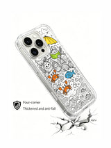 Full dense tropical island doodle iPhone 15 pro Case, small-batch collectible phone casing with anti-yellow glossy finish, exclusive art phone cover manufactured by PhoneCasing.