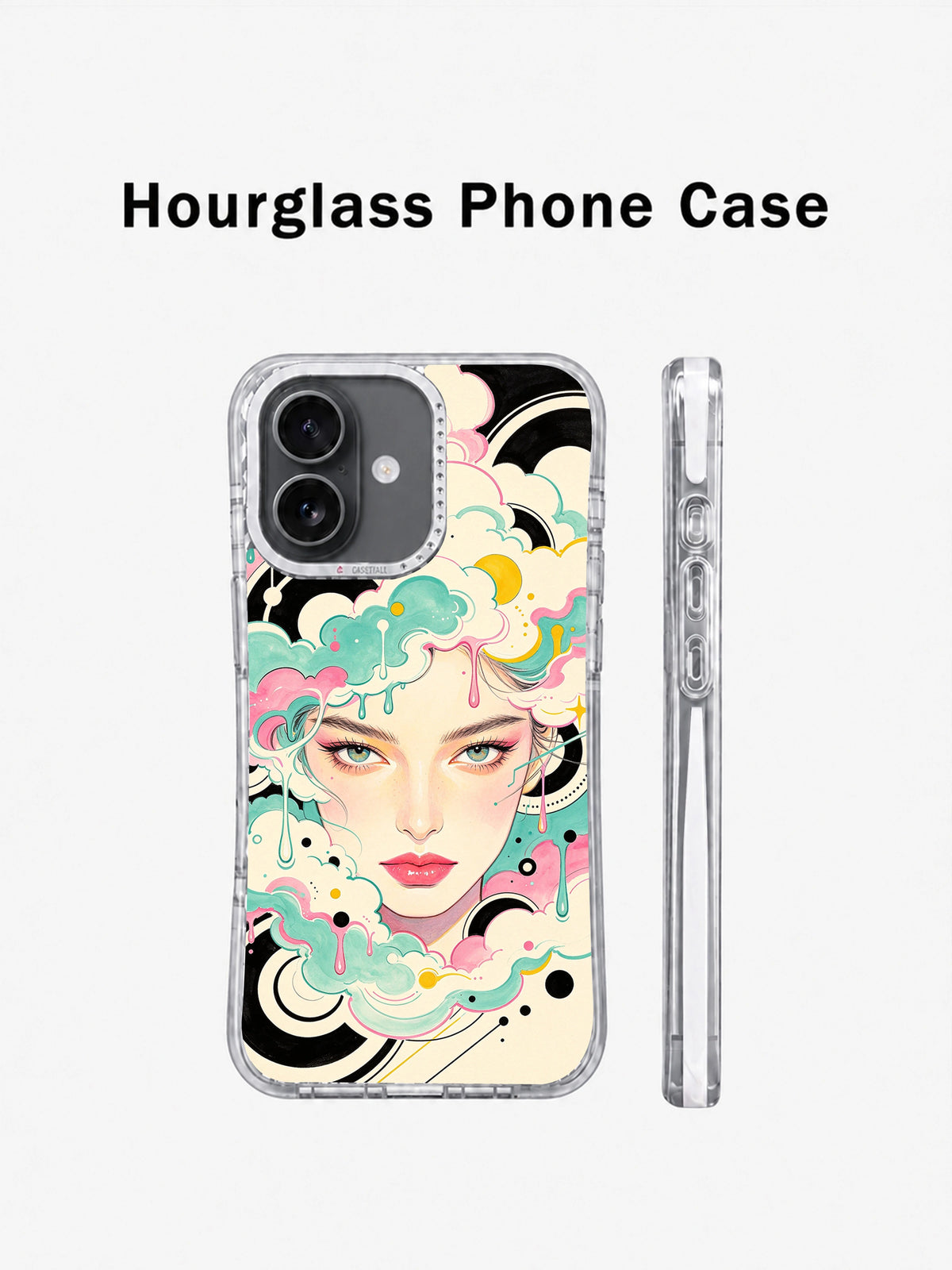 Future Bloom hourglass iPhone 17 case profile