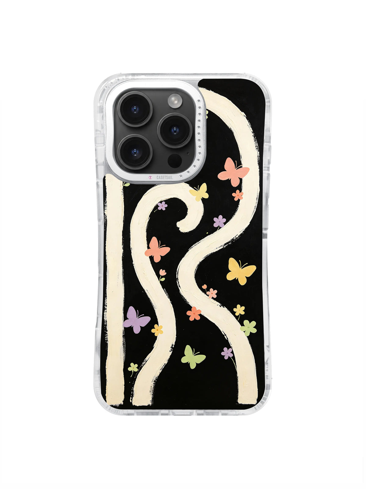 Garden Butterfly Crossroads winding cream line pattern case