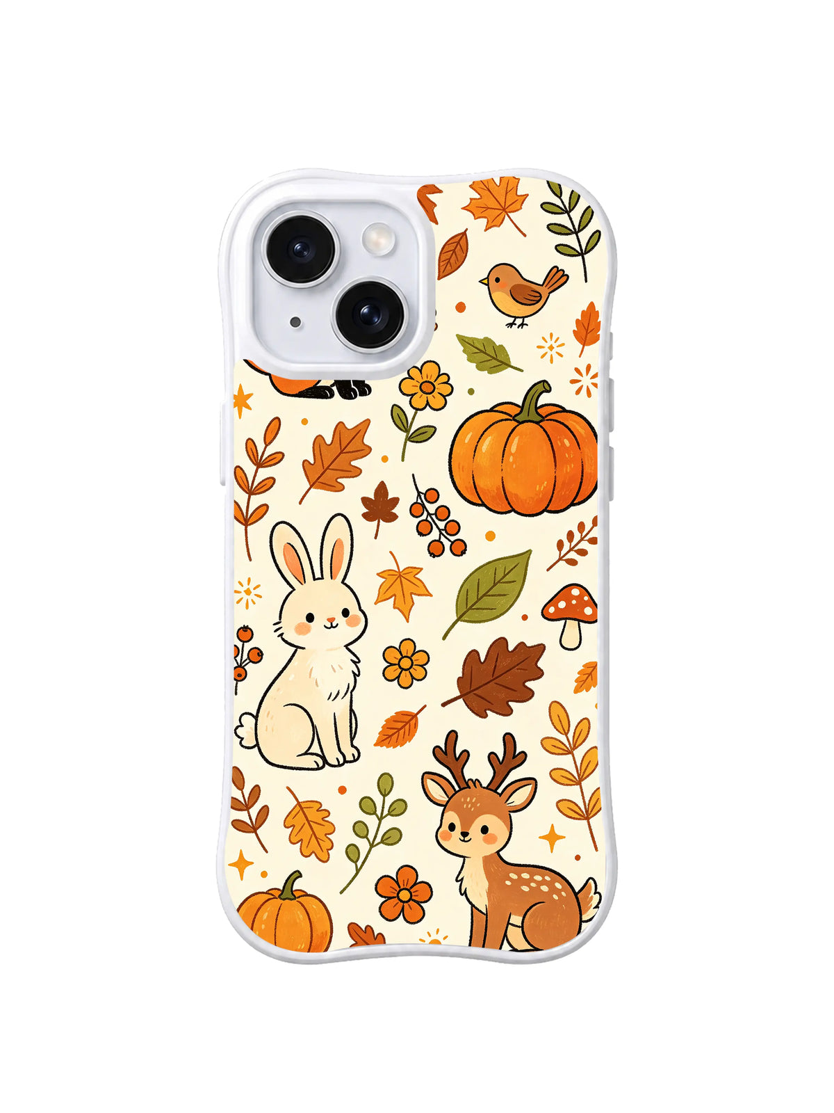 Gentle Autumn Meadow pattern on a white iPhone 14 case