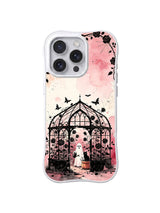 Ghost Black Rose Greenhouse iPhone 13 Pro case – Glasshouse Gardener pattern by Vesper Rosethorn