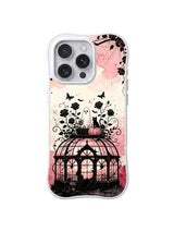 Ghost Black Rose Greenhouse iPhone 13 Pro case – Rooftop Bloom pattern by Vesper Rosethorn