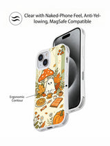 Ghost Tea Time in the Woods iPhone 14 case ergonomic grip view