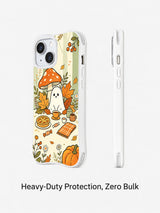 Ghost Tea Time in the Woods iPhone 14 case side profile and angled view