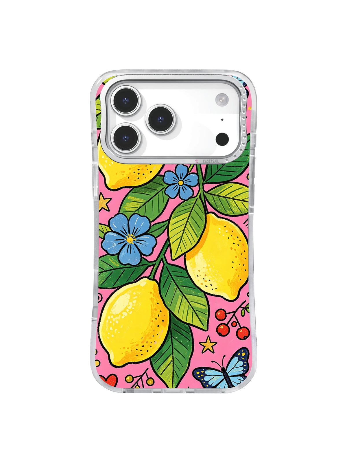 Giant Lemon Butterfly Vine pattern for iPhone 17 Pro Max case