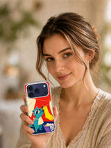 The Giant Yellow Sock transparent case lifestyle view for iPhone 17 Pro