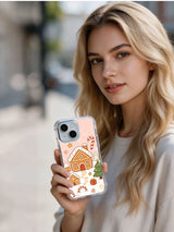 Gingerbread Christmas Village folk art phone case lifestyle view