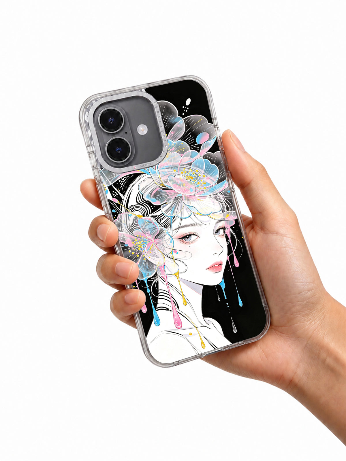 Glass Garden artistic floral phone case hand view